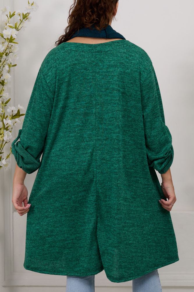 Multi Patch Work Pattern With Scarf Viscose Top