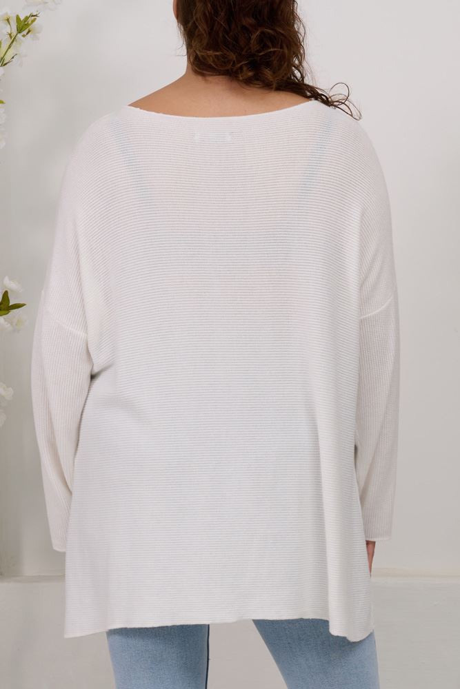 Plain Dipped Hem Viscose Top