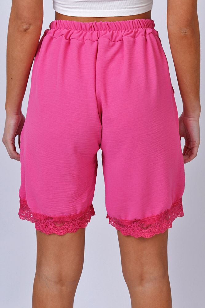 Plain Lace Hem Shorts