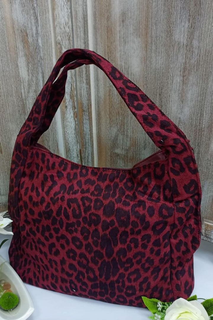 Leopard Print Two Handle Shoulder Bag
