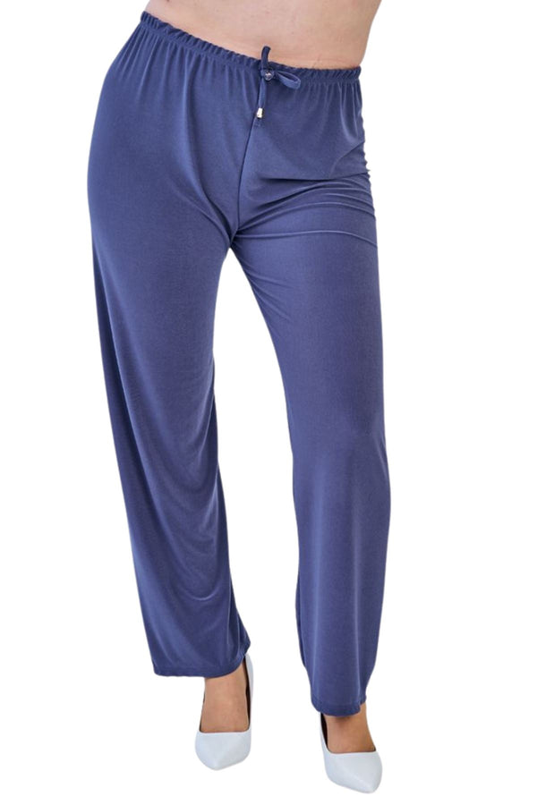 Plain Drawstring Waistband Trousers