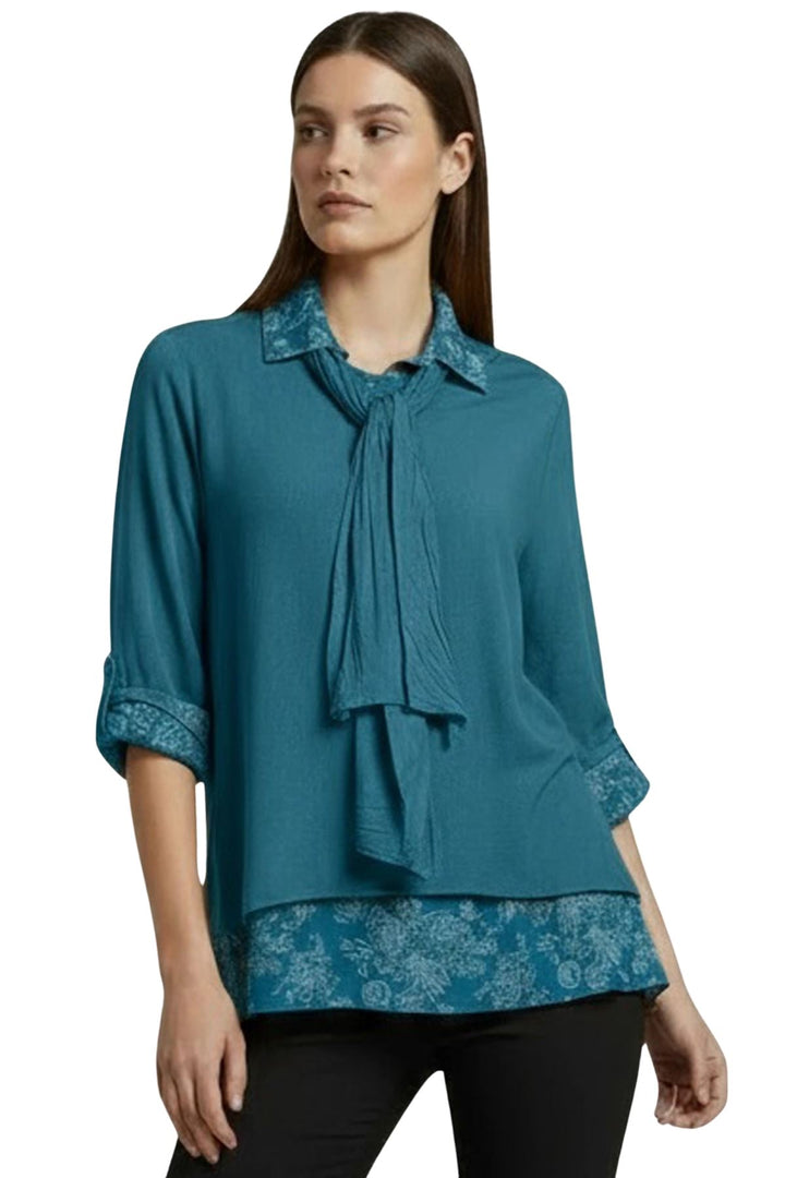 floral print cotton tunic with scarf wholesale
