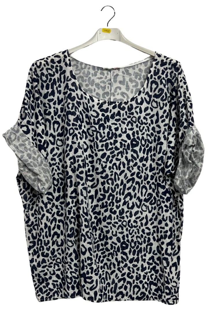 Leopard Print Tunic Cotton Top