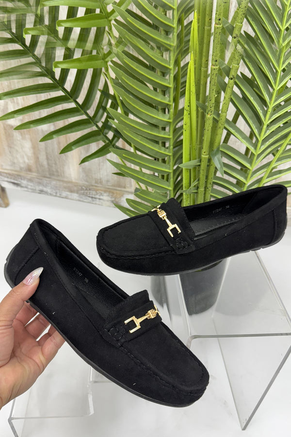 Suede Round Toe Buckle Loafers Shoes