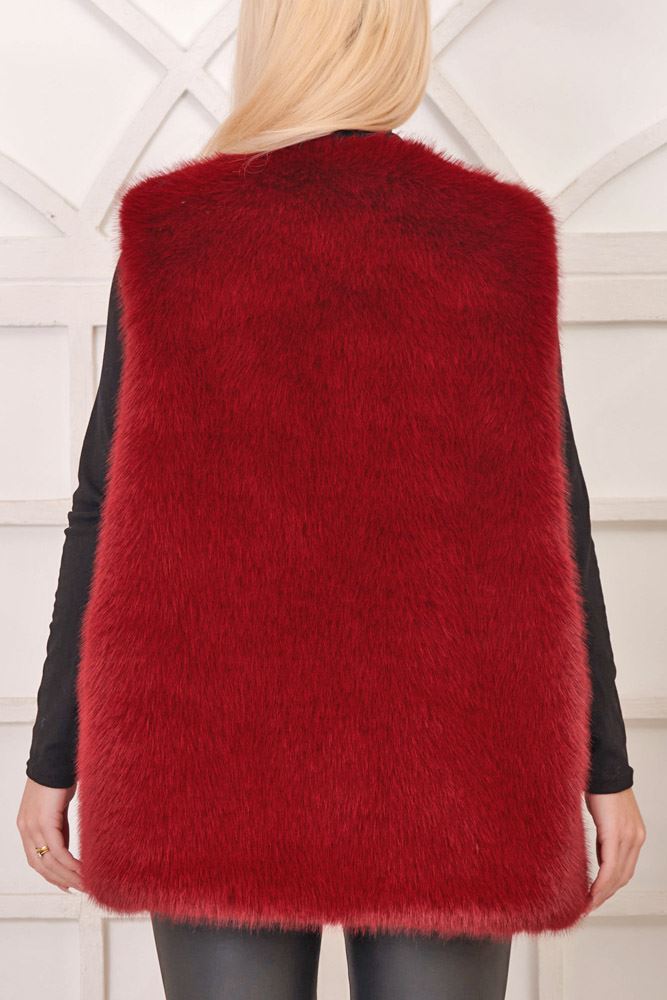 Plain Soft Feel Fur Gilet