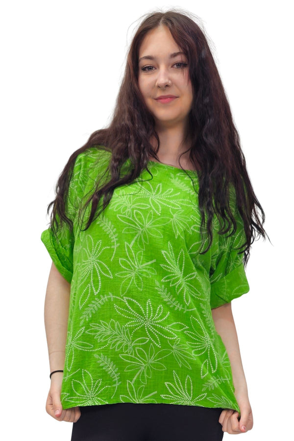 All-Over Floral Print Cotton Top