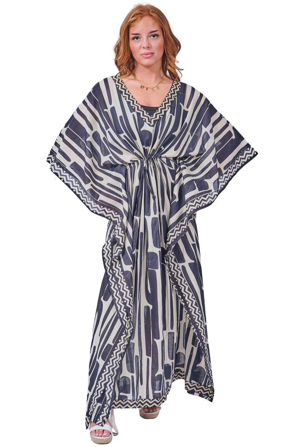 Abstract Print Cotton Kaftan