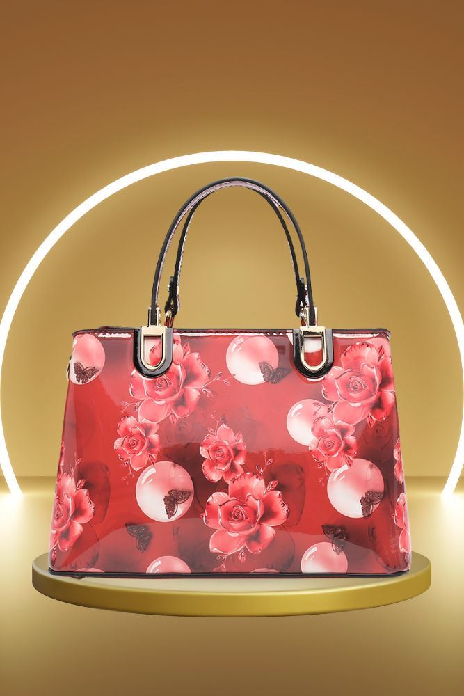 Floral Pattern Top Handle Shoulder Bag