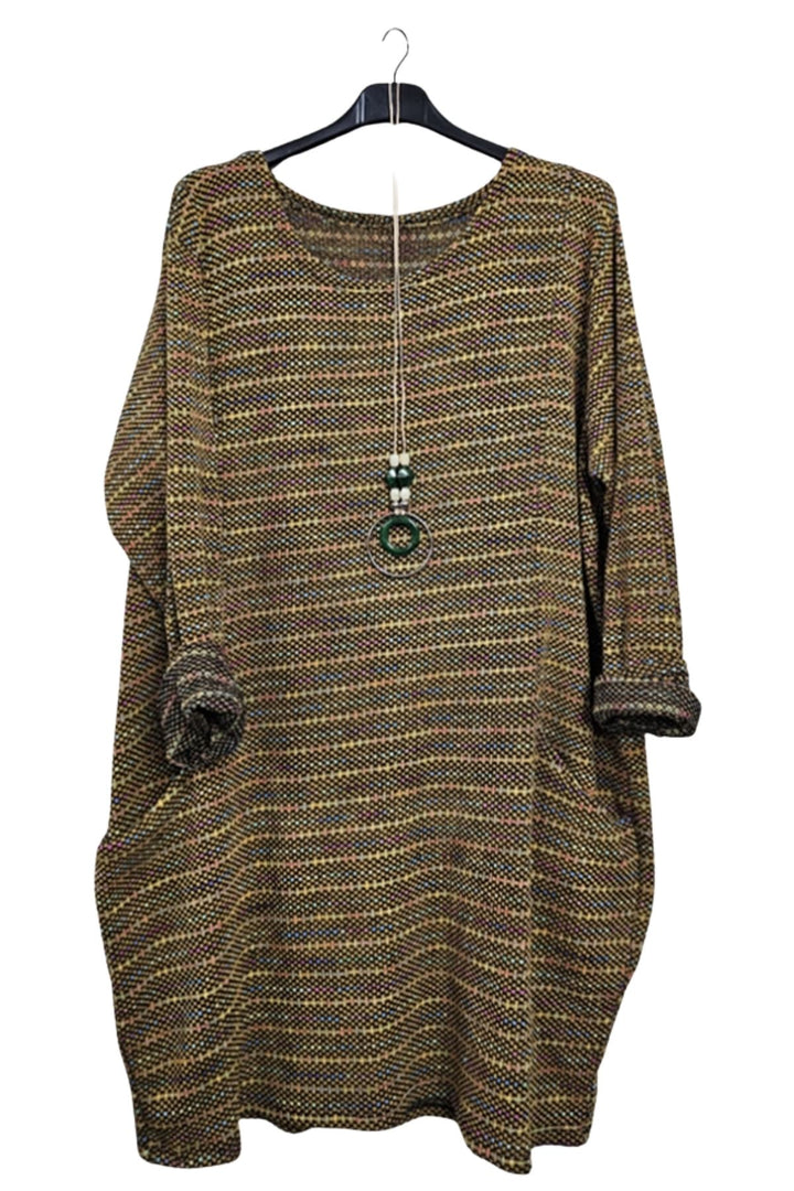 wholesale multi colour stripe necklace dress