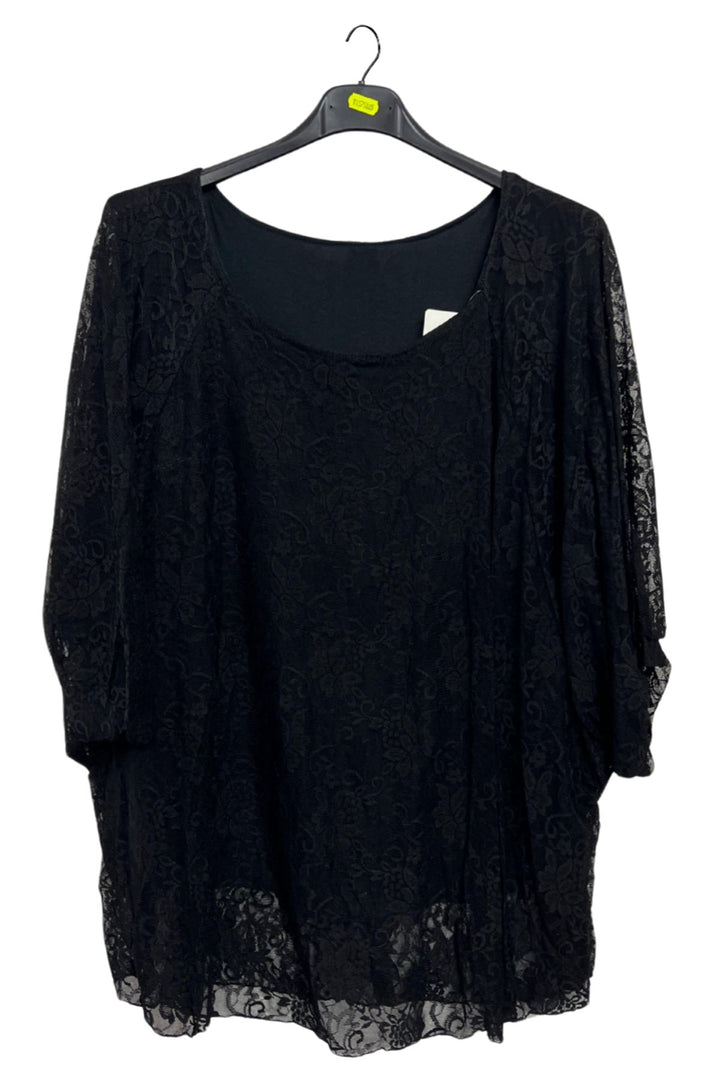 Floral Lace Overlay Pattern Layered Design Top