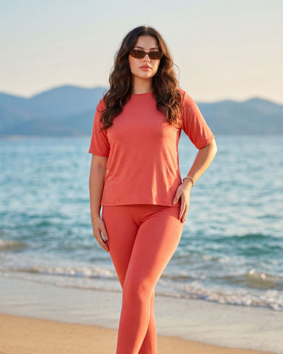 Special Price Women Oversized T-shirt & Leggings Co-ords Set