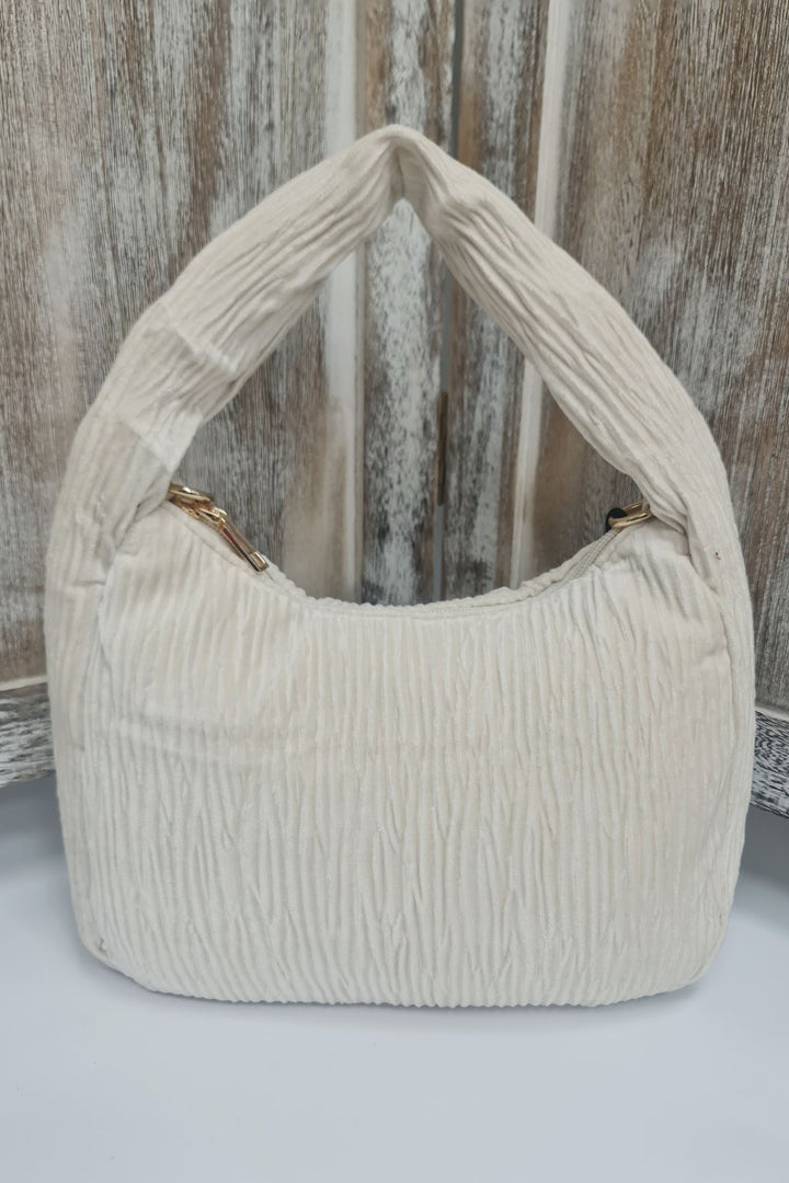 Pleated Knot Handle Shoulder Bag