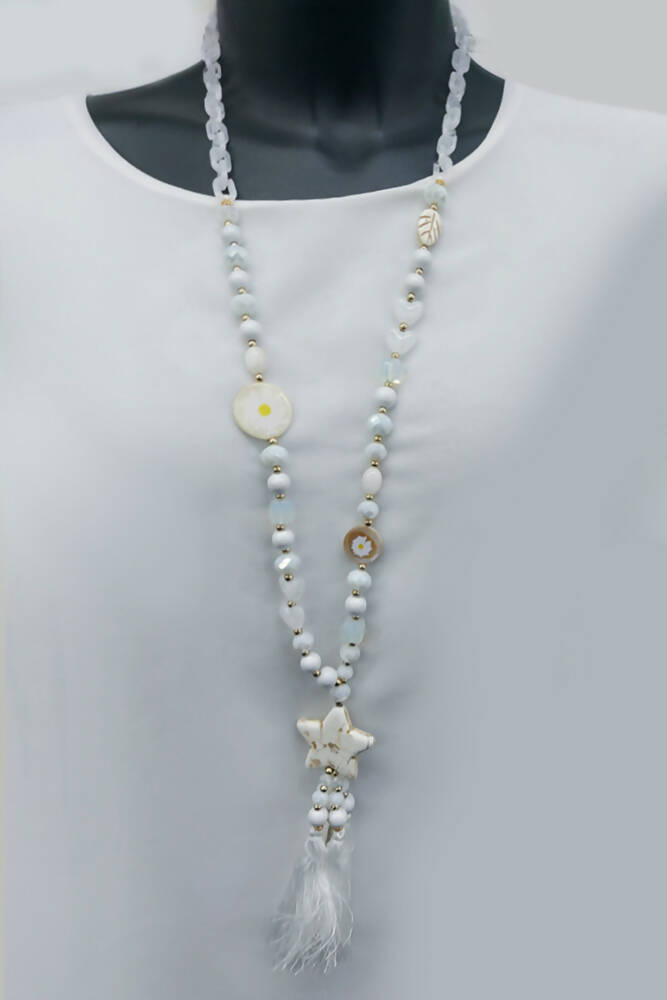 Tassels Beaded Star Strand Long Necklace
