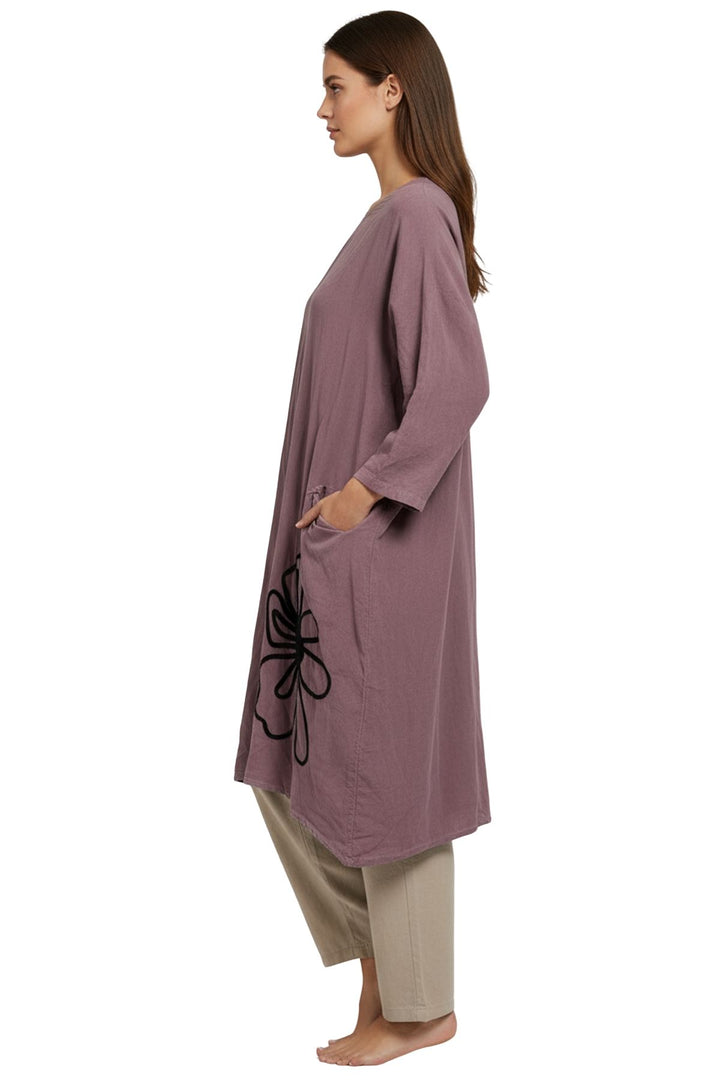 ladies floral embroidered cotton day dress
