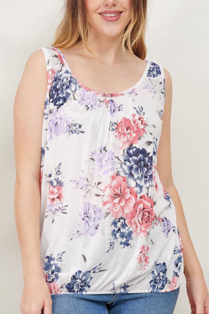 Lily Flower Print Viscose Top