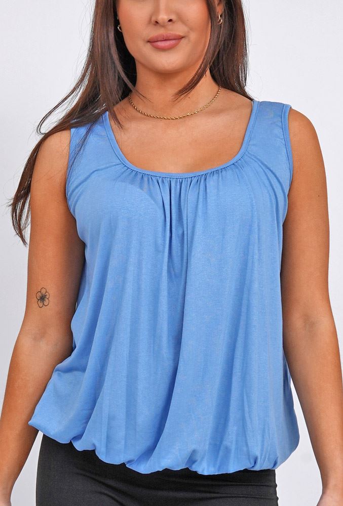 Plain Elasticated Hem Vest Top