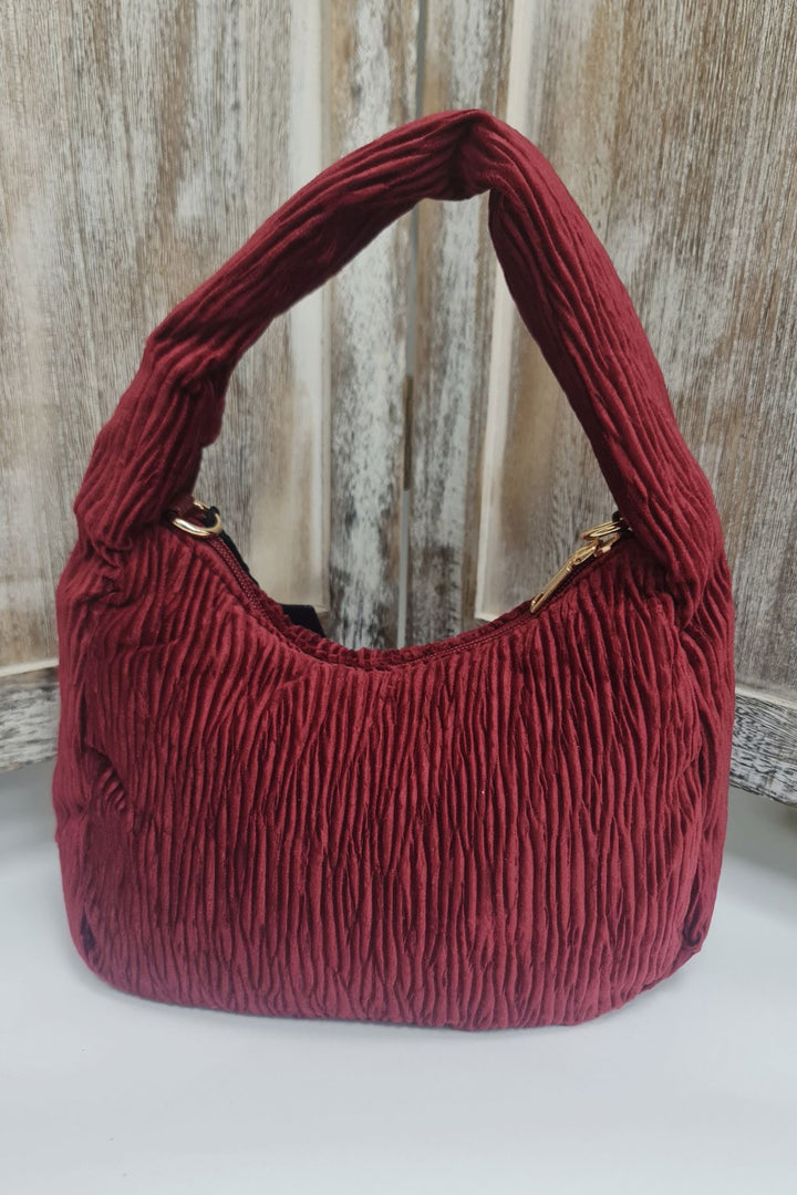 Pleated Knot Handle Shoulder Bag