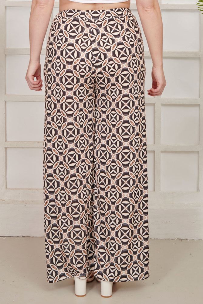 Abstract Leaf Print Palazzo