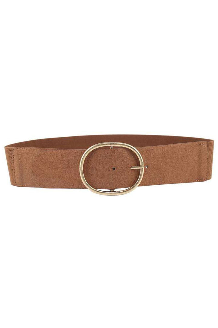 Oval Buckle Statement Stretch Belt