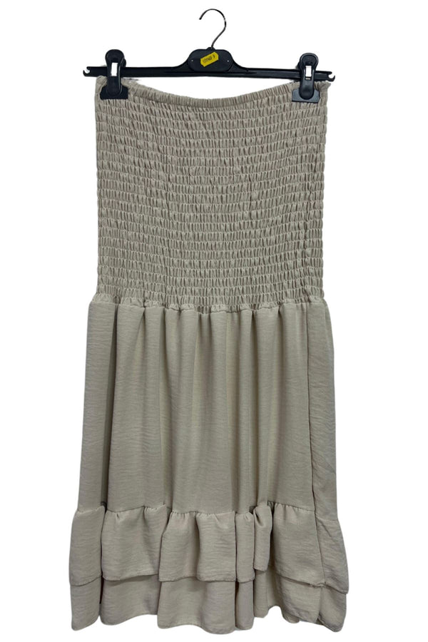 Plain Tiered Ruffle Hem Mini Dress