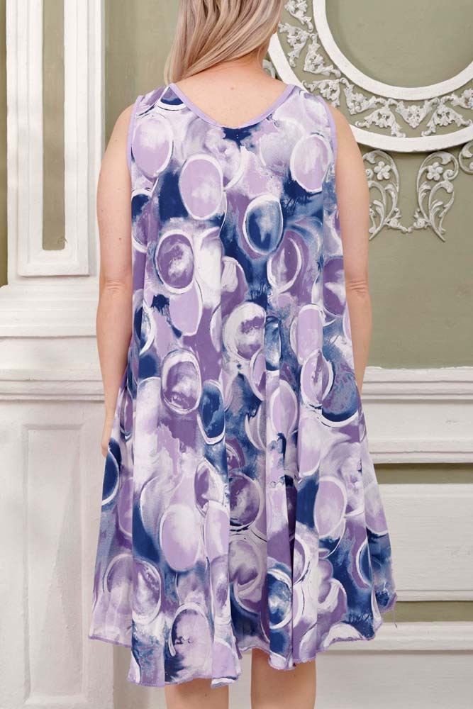 Circle Tie Dye Print Viscose Dress