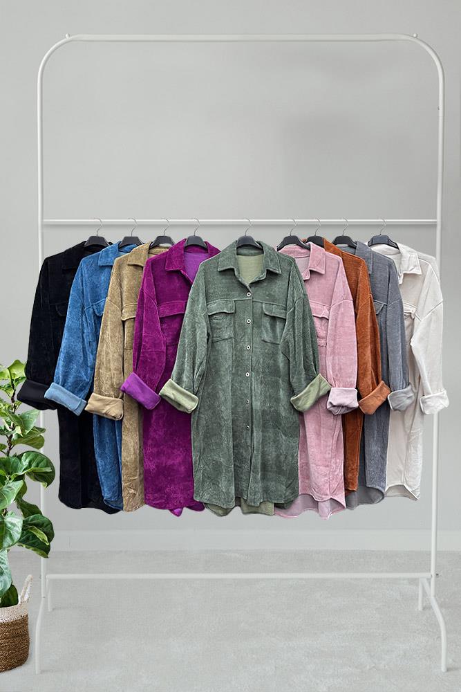 Plain Button Up Long Shirt