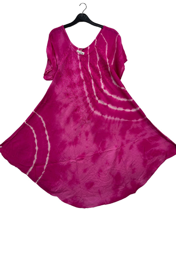 Tie-Dye Spiral Pattern Umbrella Style Dress