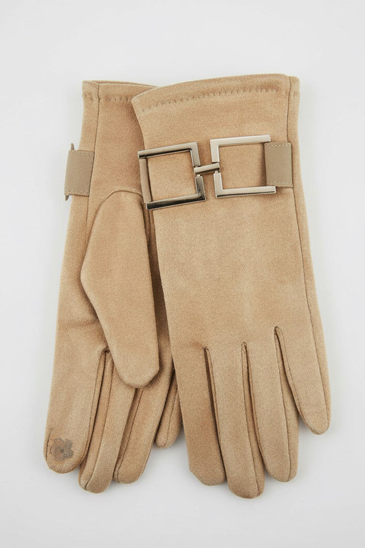 elegant buckle wrist gloves