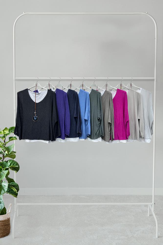 Plain Layered Necklace Cotton Top