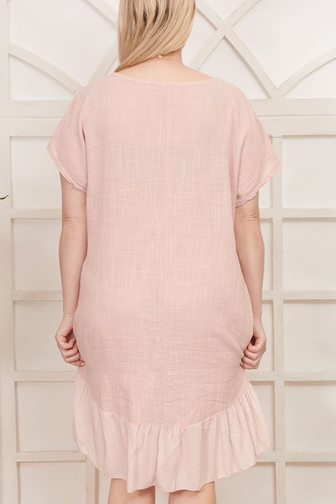 Plain Frill Hem Viscose Top
