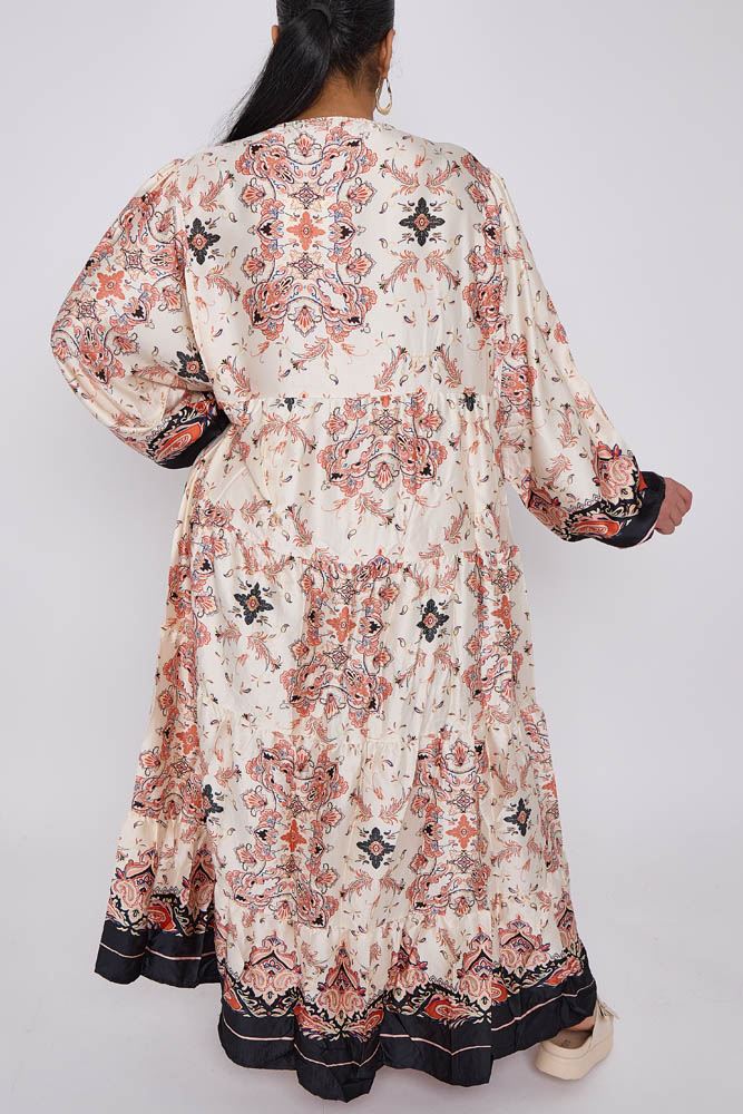 Paisley Print Tiered Dress