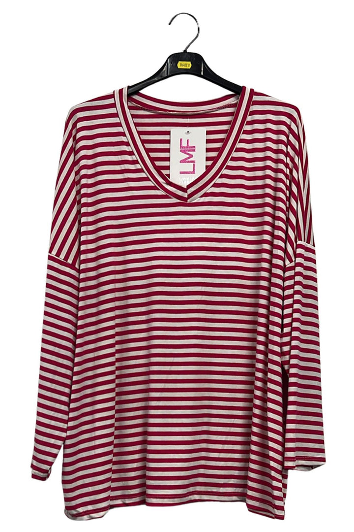 stripe shoulder tunic fashion