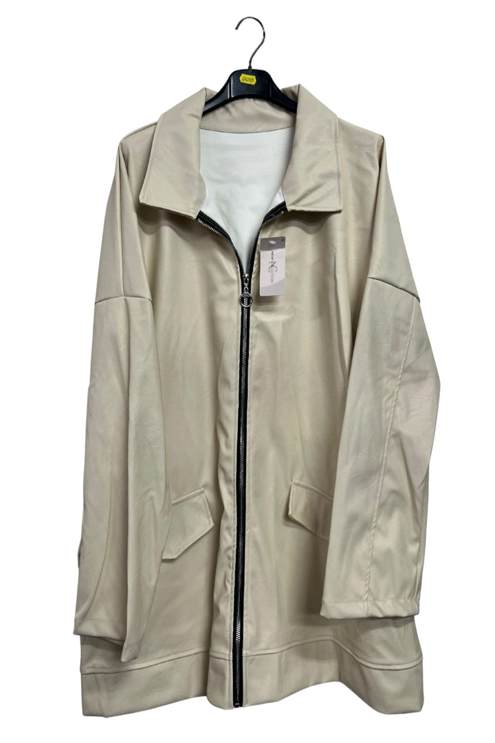 Plain Front Zip Closure Jacket