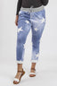 Denim Blue Small Star Print