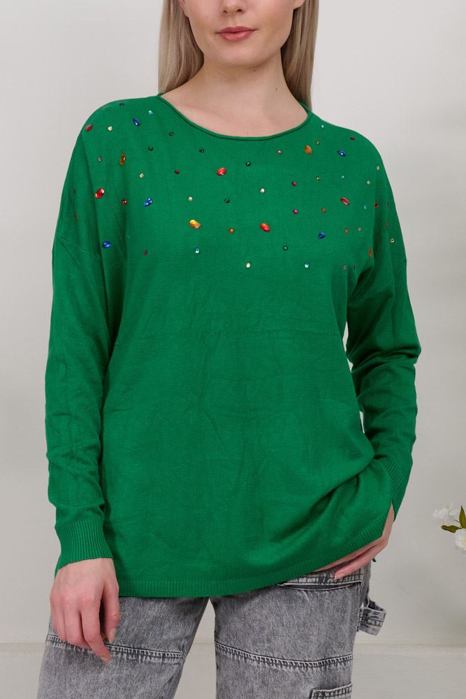 Plain Knit Beading Viscose Top