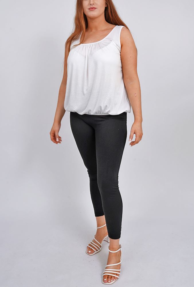 Plain Elasticated Hem Vest Top