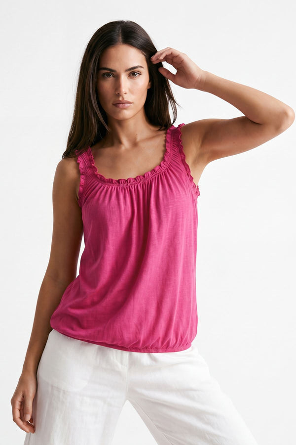 elasticated waist vest top ladies plain