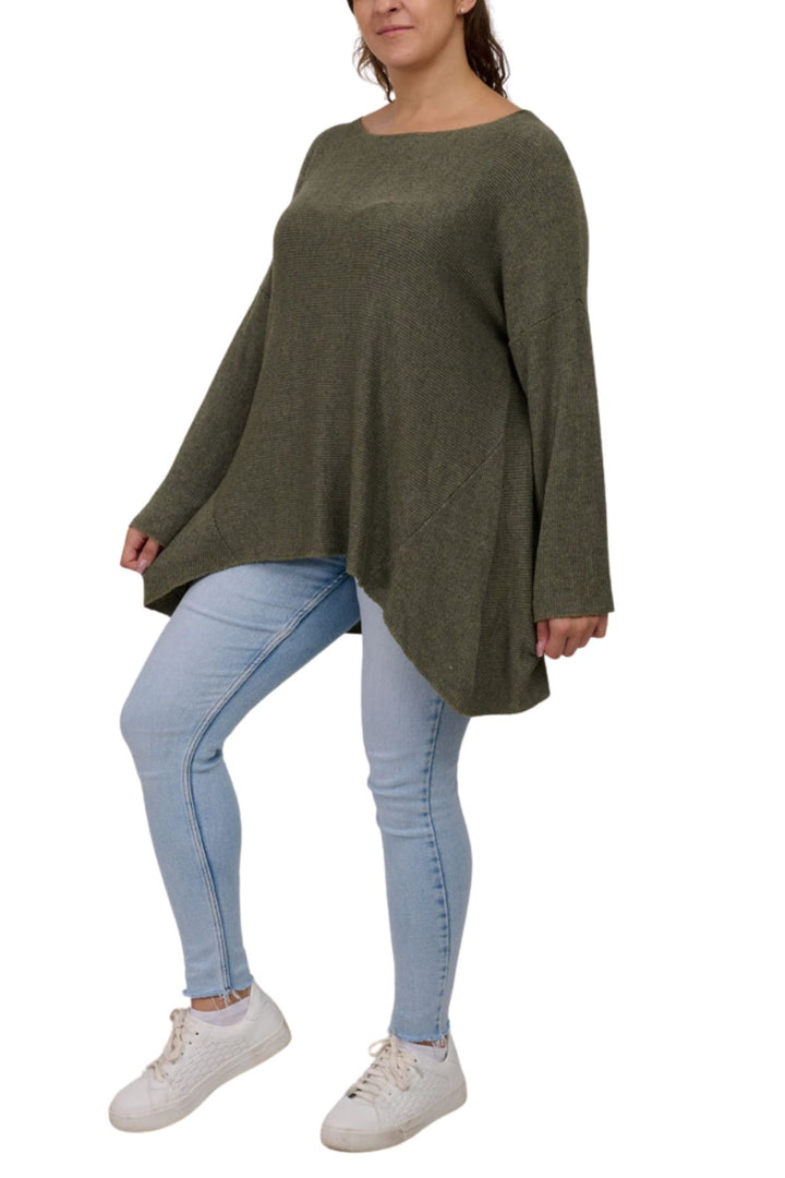 Plain Dipped Hem Viscose Top