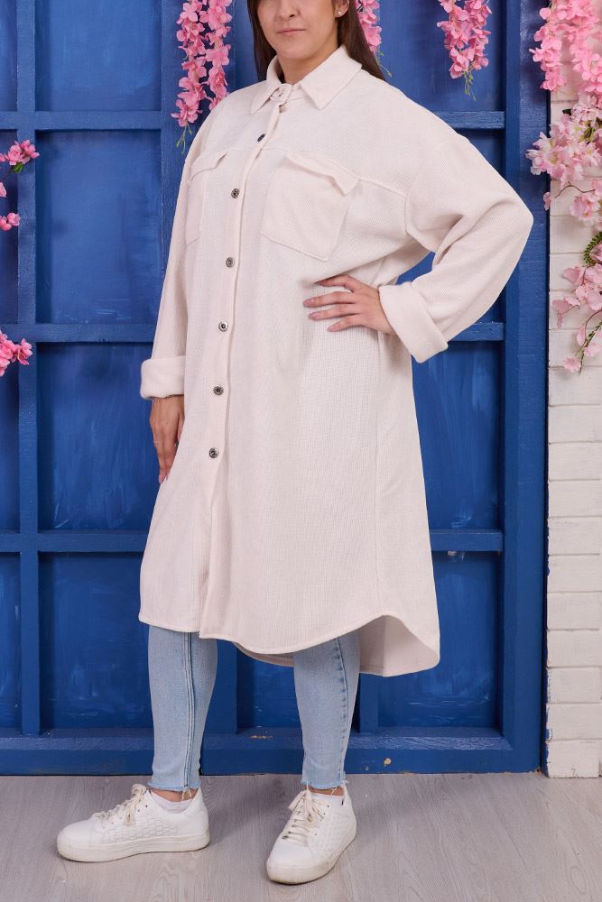Plain Button Up Long Shirt