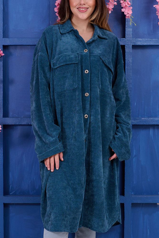 Plain Button Up Long Shirt