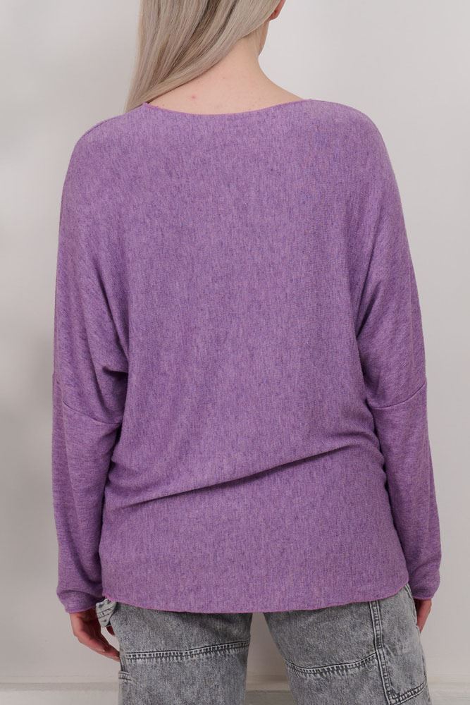 Plain Necklace Viscose Top