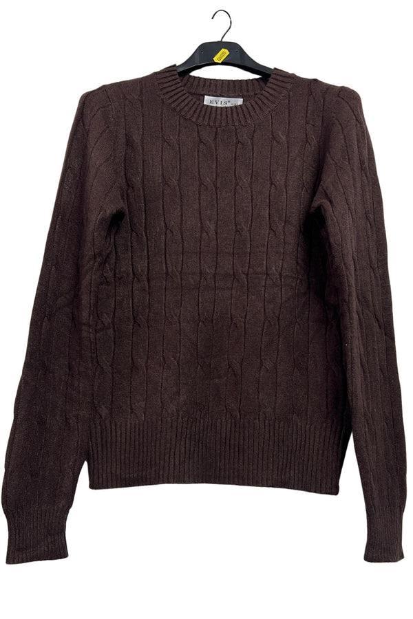 Twisted Rope Like Knitted Texture Soft Tunic Jumper