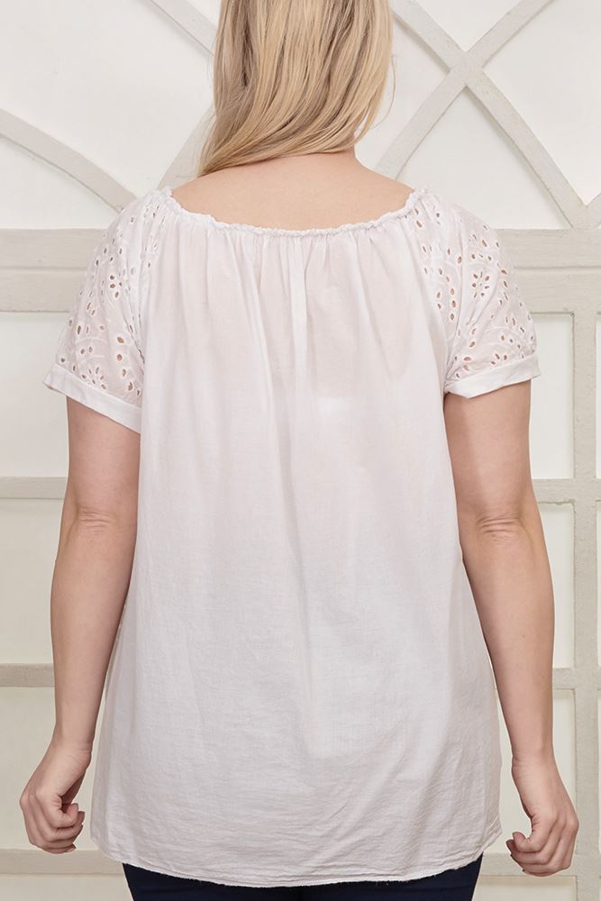 Embroidered cutwork Cotton Top