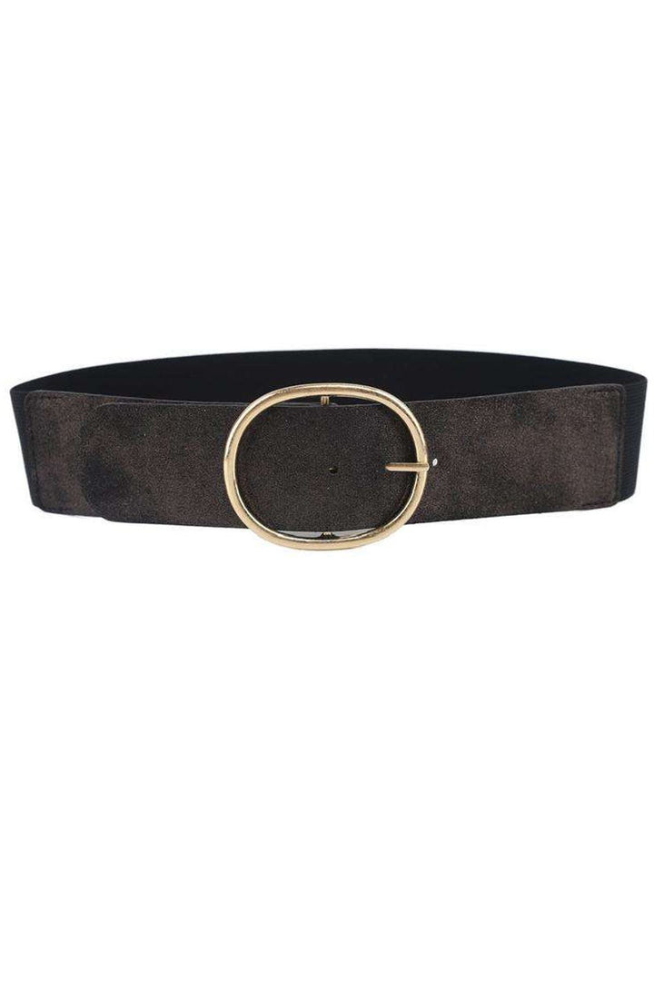 Oval Buckle Statement Stretch Belt