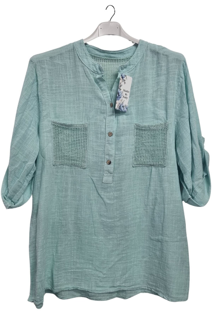 Plain Hollow-Out Back Detail Cotton Top
