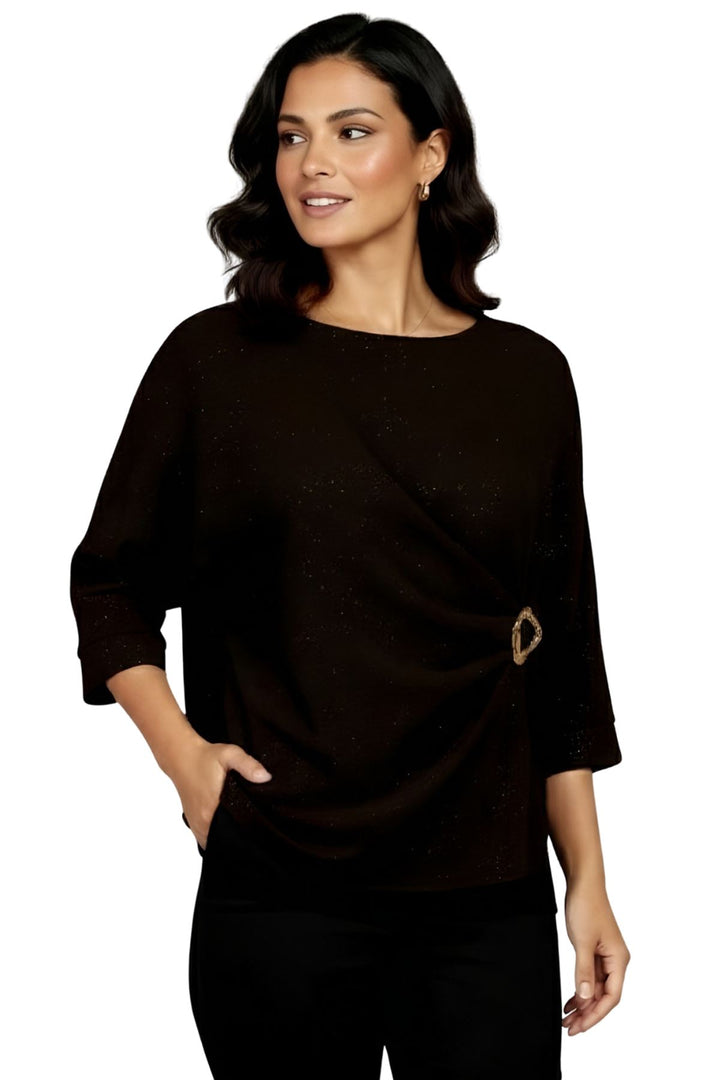 silver glitter specks drape blouse
