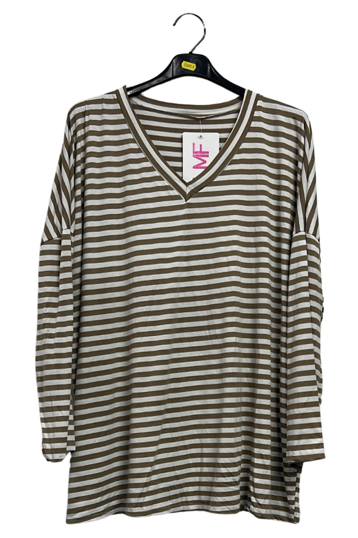 bulk stripe print tunic top
