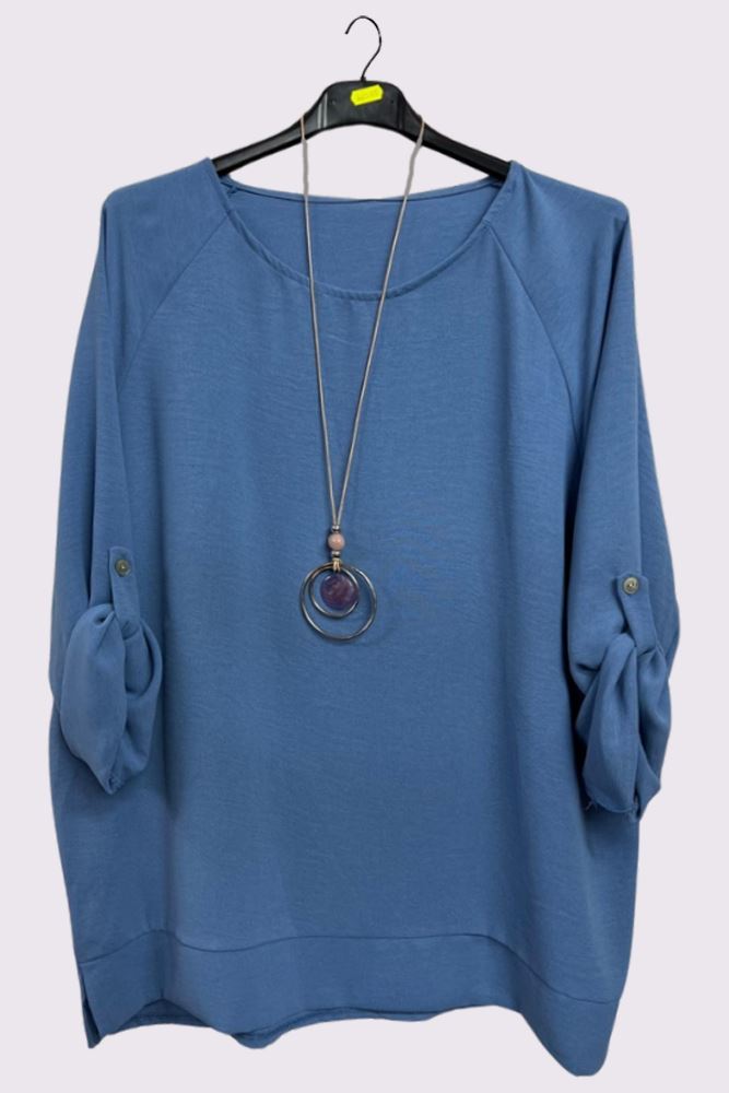 Plain Textured Side Slits Top