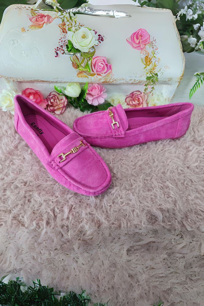 Suede Round Toe Buckle Loafers Shoes