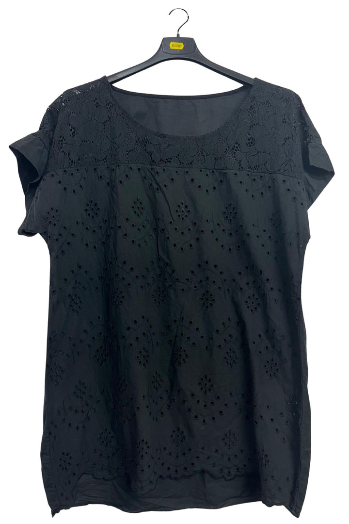 Floral Embroidered Pattern Tunic Cotton Top